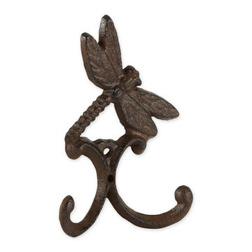 Faire- Zingz Home Hook Dragonfly Cast Iron Double Wall Hook Set of 2